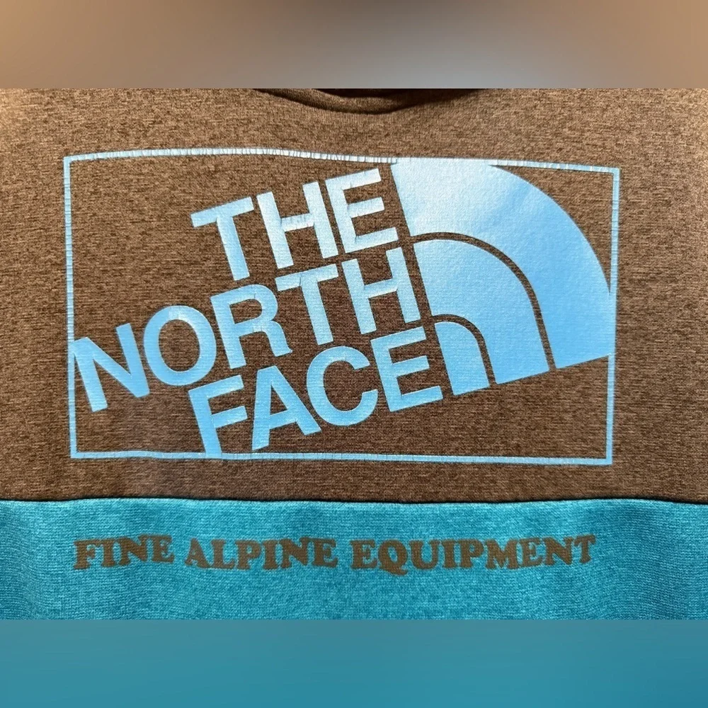 The North Face Men's Charcoal and Teal Hoodie Small Sweatshirt 0103